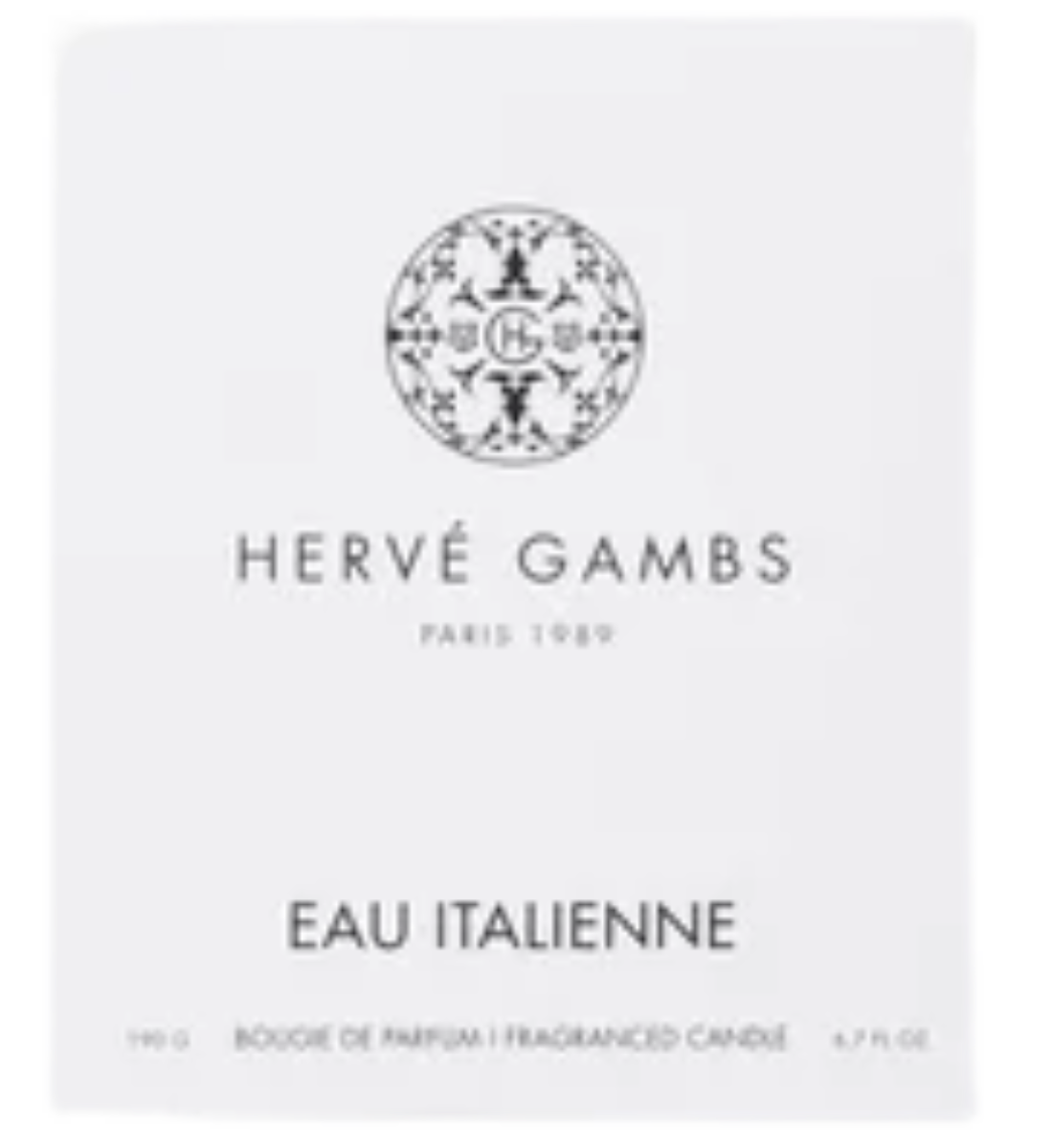 HERVE GAMBS PARIS EAU ITALIENNE CANDLE